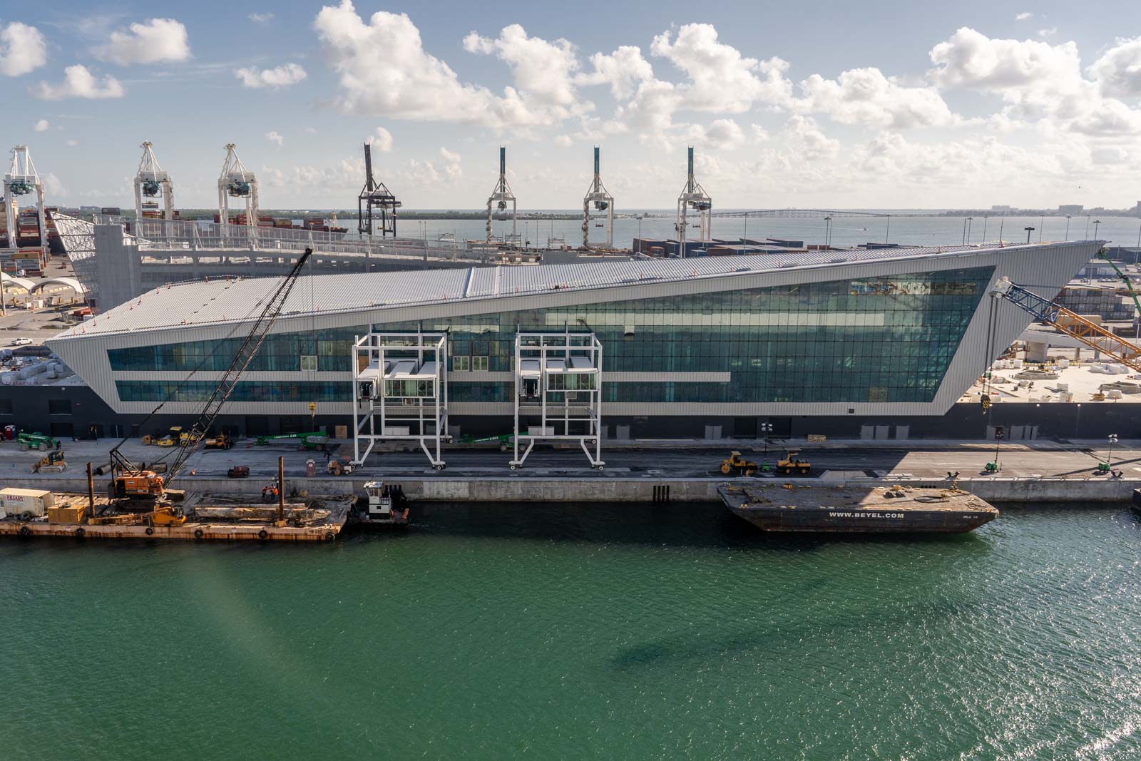 Gangways added to new Royal Caribbean cruise terminal in PortMiami